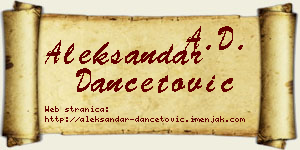 Aleksandar Dančetović vizit kartica